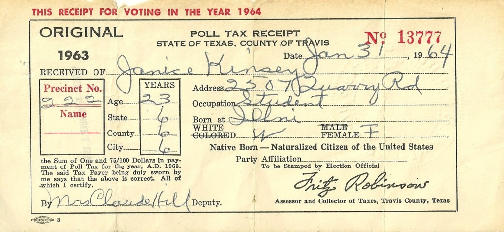 Poll Tax Receipt from 1964